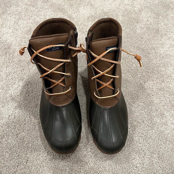 Sperry Women's Syren Gulf Duck Boot Brown Waterproof Rubber Zipper Side Size 10M - Picture 4 of 7